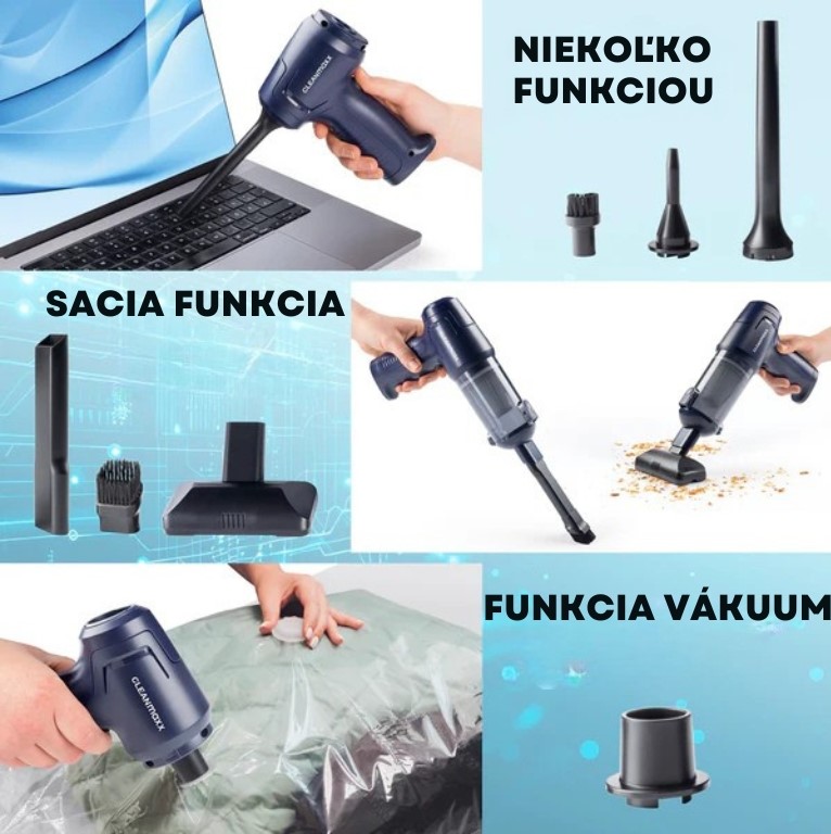 CleanMaxx AKU ručný vysávač 2v1 s funkciou fúkania 16535 (5)